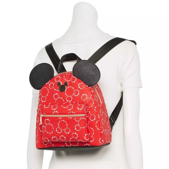 NWT! Disney Mickey Mouse Red Mini Backback with ears main image 4